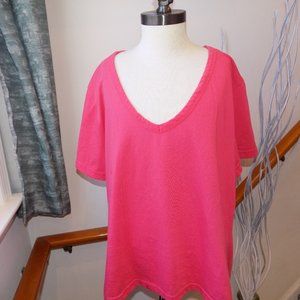 JAY DAY Coral Cotton T-Shirt Plus Size 1X